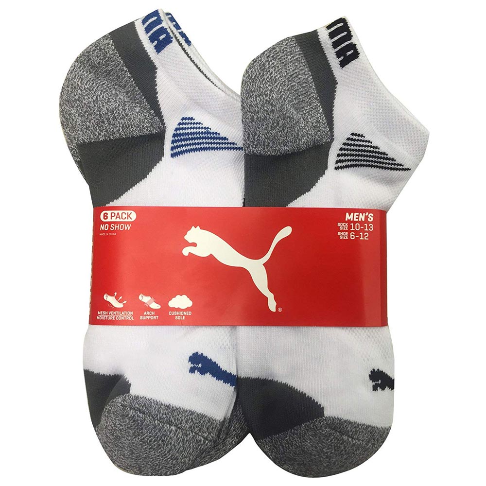 6 Pair PUMA Men s low Cut Sport Socks Shoe Size 6 12