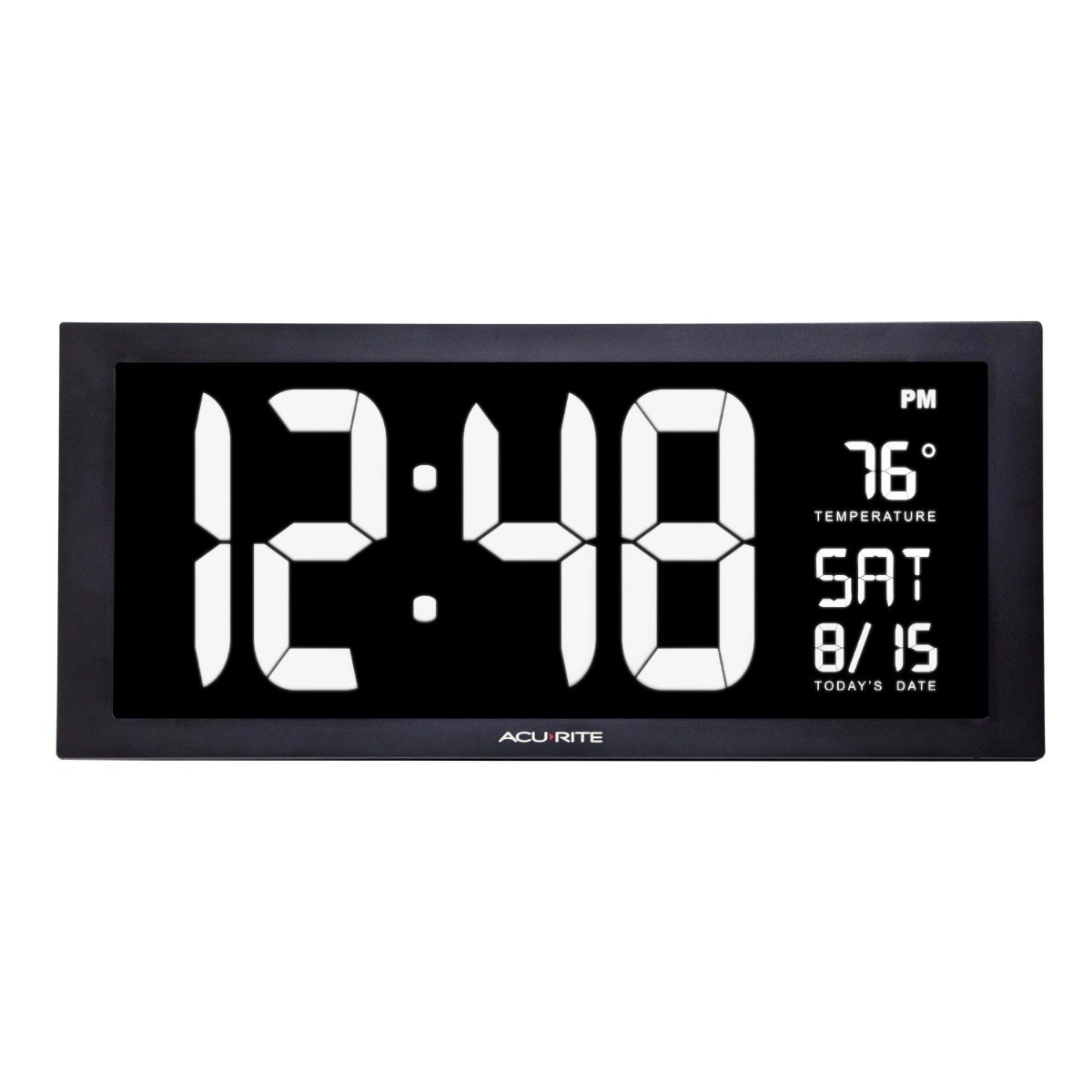 Acurite 145 Inch Large Digital Calendar Clock With Indoor Temperature