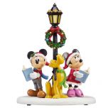 Disney Mickey, Minnie & Pluto Christmas Caroler Table Top Decoration with Lights & Sounds