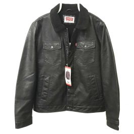 Faux-Leather Trucker Jacket 