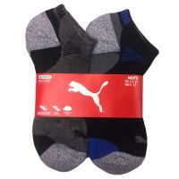 6 Pair PUMA Men's low Cut Sport Socks Shoe Size 6-12-Grey & Black