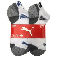 6 Pair PUMA Men's low Cut Sport Socks Shoe Size 6-12-White & Grey