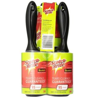 2 x 3M Scotch Brite Lint Roller 190 Sheets