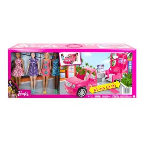 Barbie Playset with 4 Dolls and Limo Vehicle