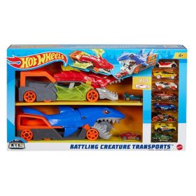 Hot Wheels City Battling Creatures Transporter Vehicles With 10 cars
