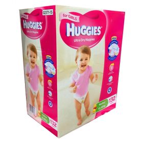 Huggies Ultra Dry Nappies Girl Walker 132 Disposable Size 13-18kg