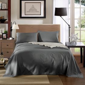 Kensington 1200TC Ultra Soft 100% Egyptian Cotton Double Bed Sheet Set In Stripe Charcoal