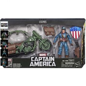 Marvel Legends Series 6-inch Captain America with Motorcycle, Shield, & Helmet Accessories