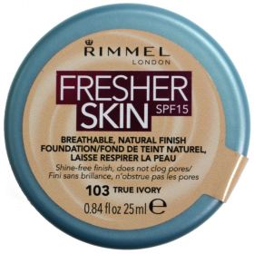 Rimmel 25mL Fresher Skin Foundation 103 True Ivory SPF 15 +