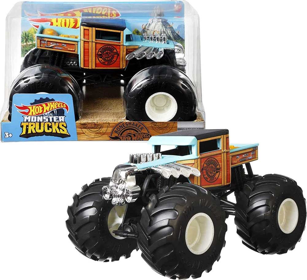  Hot Wheels Monster Trucks Bone Shaker die-cast 1:24 Scale  Vehicle with Giant Wheels for Kids Age 3 to 8 Years Old Great Gift Toy  Trucks Large Scales : Toys & Games