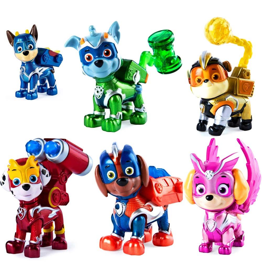 Lao Rejse peeling Paw Patrol Mighty Pups Super Paws Full Set of 6 Action Figures