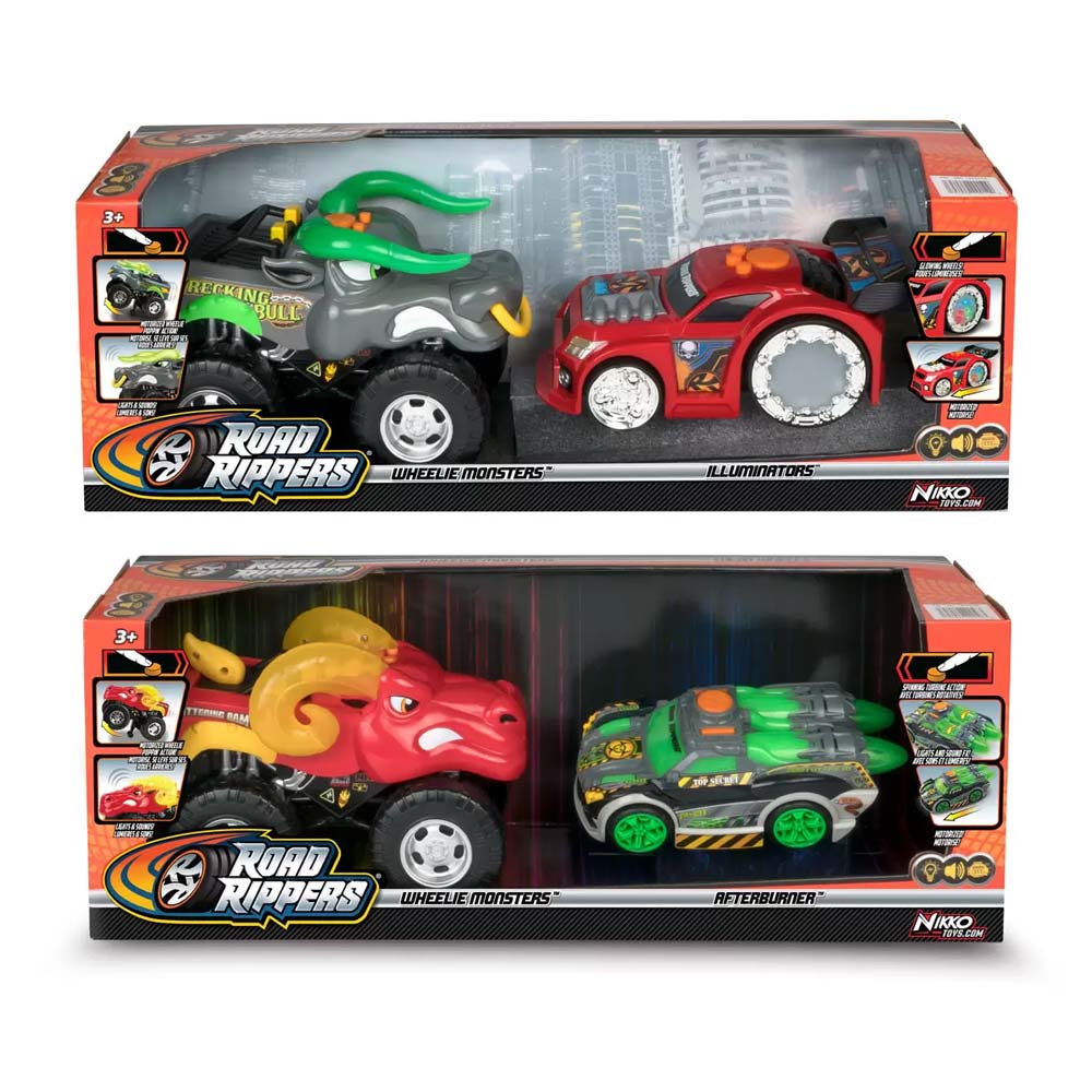 Road Rippers Wheelie Monsters Illuminator Afterburner 2 Pack Assorted
