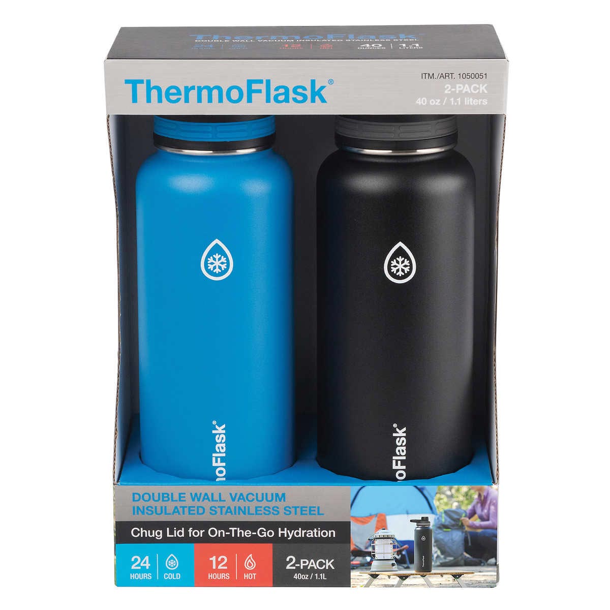 18 oz Capri Thermoflask 50058 Double Stainless Steel Insulated Water Bottle 